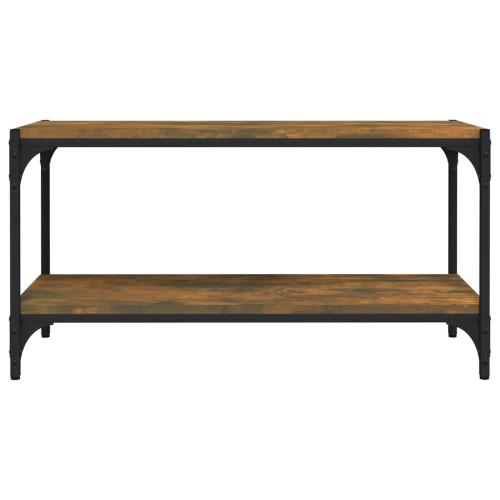 Tv-meubel 80x33x41 cm bewerkt hout en staal gerookt eikenkleur MeubelReus