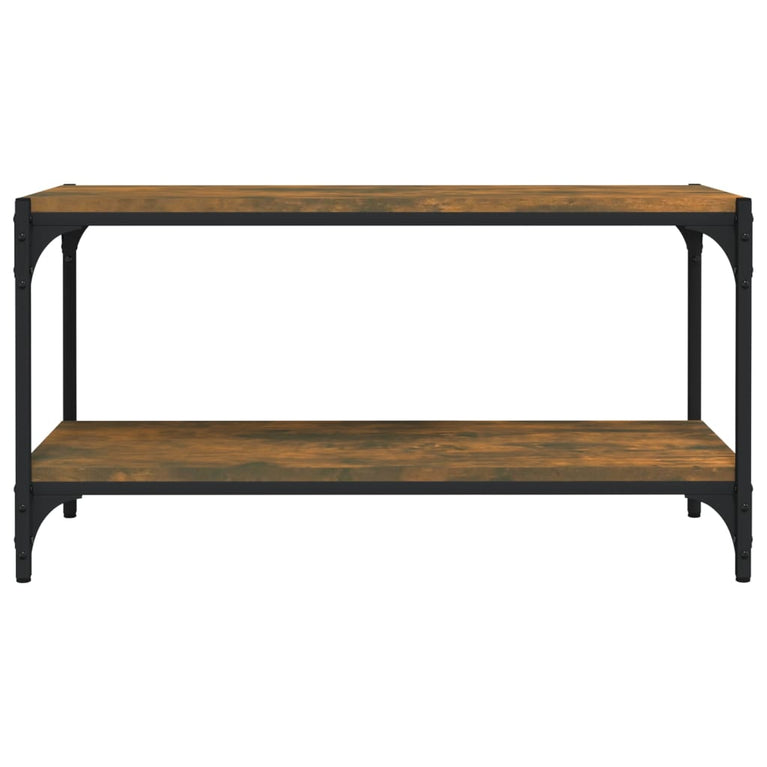 Tv-meubel 80x33x41 cm bewerkt hout en staal gerookt eikenkleur MeubelReus