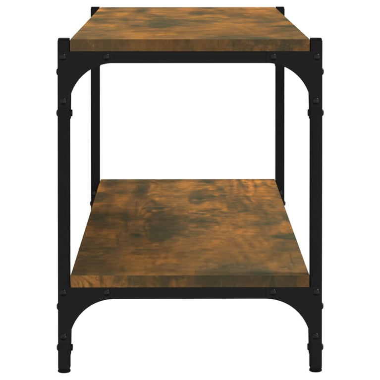 Tv-meubel 80x33x41 cm bewerkt hout en staal gerookt eikenkleur MeubelReus