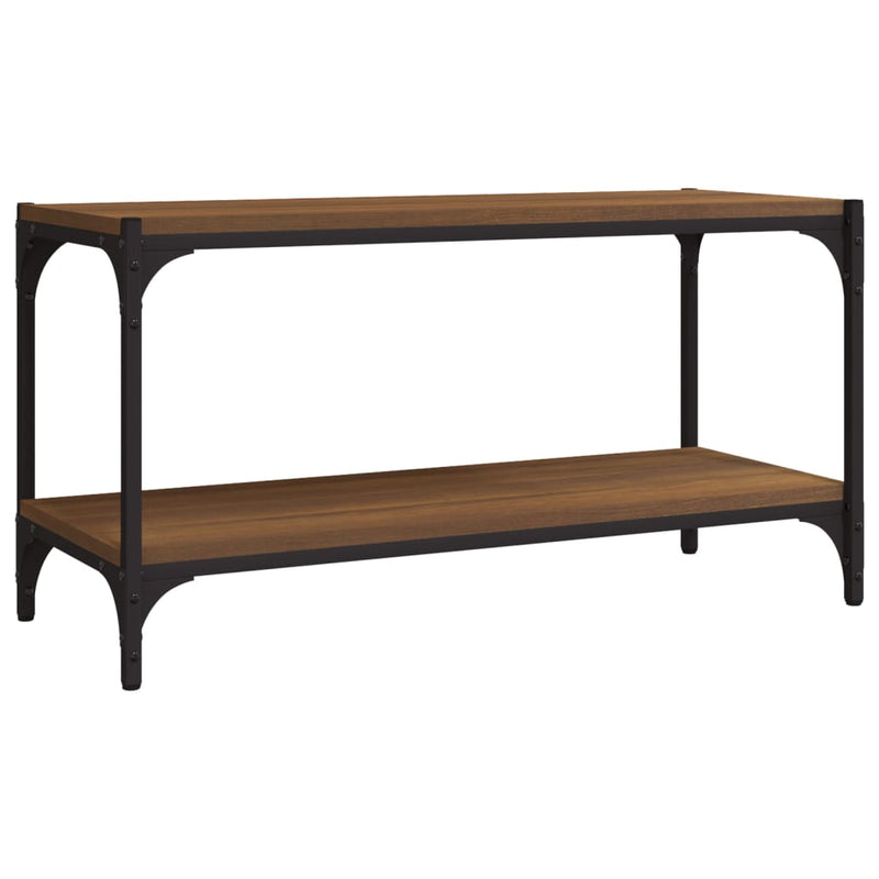 Tv-meubel 80x33x41 cm bewerkt hout en staal bruin eikenkleur MeubelReus