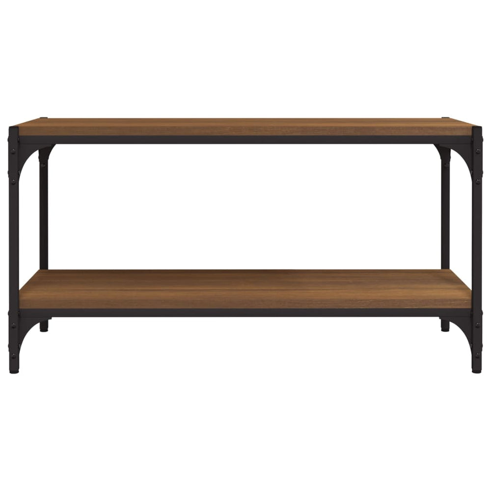 Tv-meubel 80x33x41 cm bewerkt hout en staal bruin eikenkleur MeubelReus