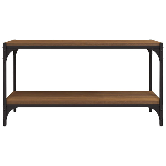 Tv-meubel 80x33x41 cm bewerkt hout en staal bruin eikenkleur MeubelReus