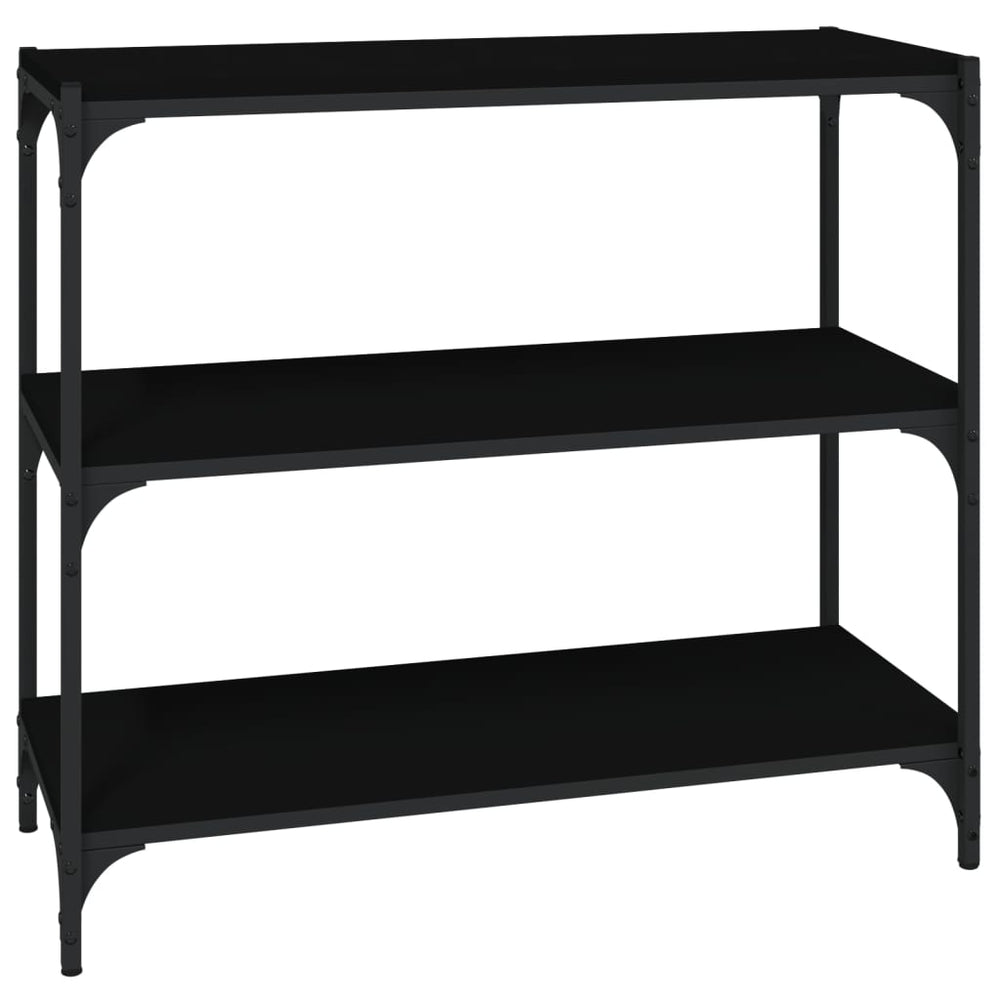 Boekenkast 80x33x70,5 cm bewerkt hout en staal zwart MeubelReus