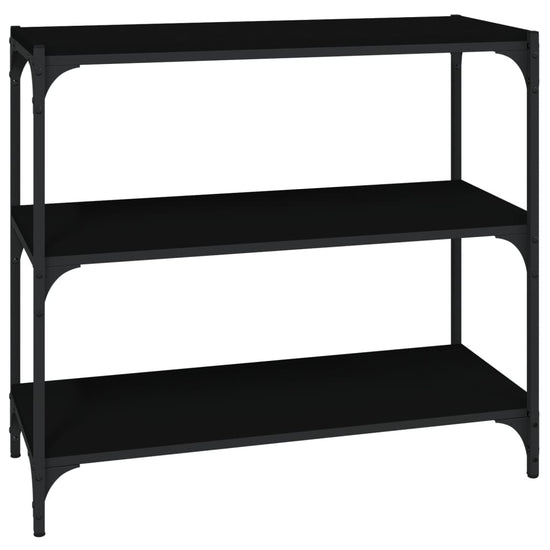 Boekenkast 80x33x70,5 cm bewerkt hout en staal zwart MeubelReus