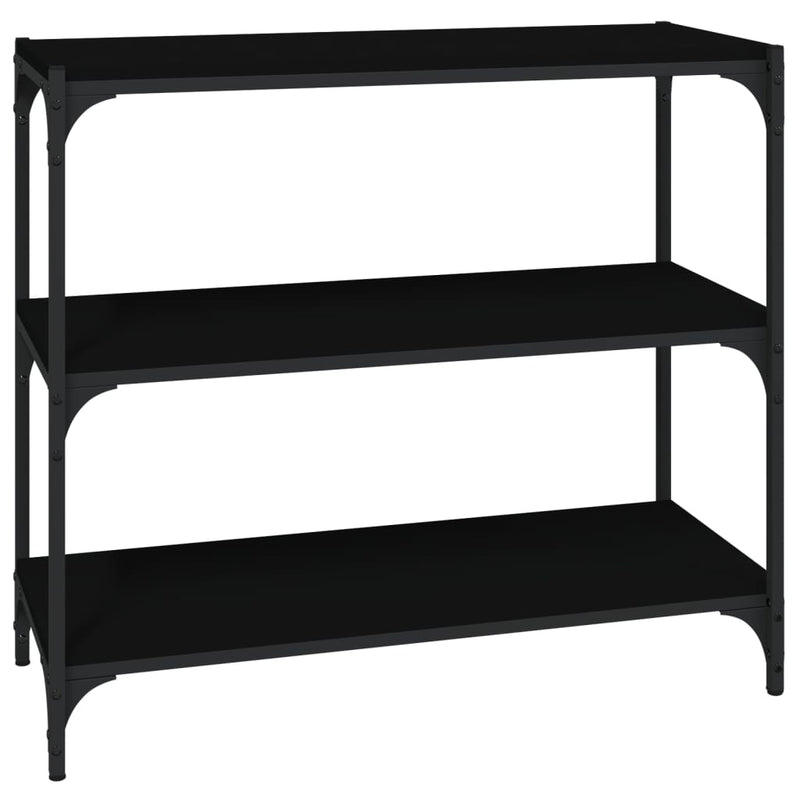 Boekenkast 80x33x70,5 cm bewerkt hout en staal zwart MeubelReus