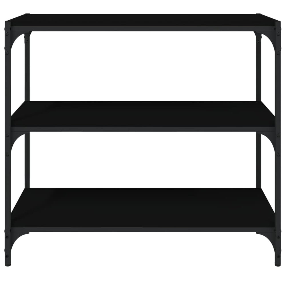 Boekenkast 80x33x70,5 cm bewerkt hout en staal zwart MeubelReus