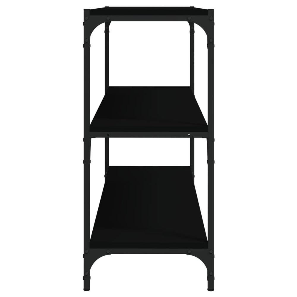 Boekenkast 80x33x70,5 cm bewerkt hout en staal zwart MeubelReus