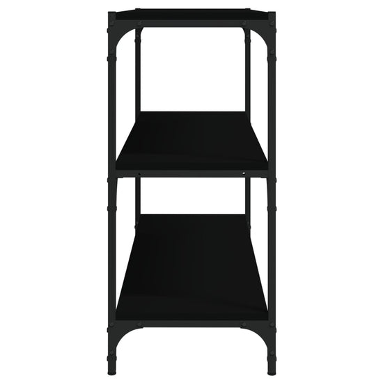 Boekenkast 80x33x70,5 cm bewerkt hout en staal zwart MeubelReus