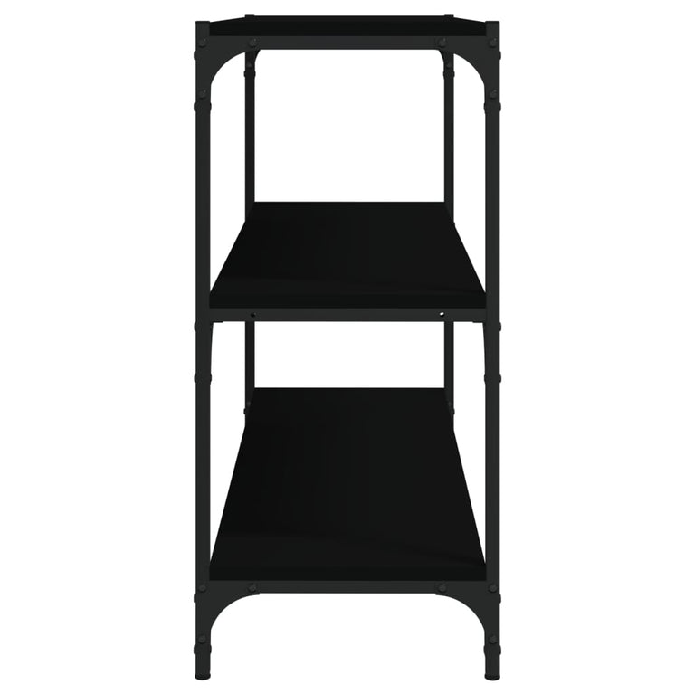 Boekenkast 80x33x70,5 cm bewerkt hout en staal zwart MeubelReus