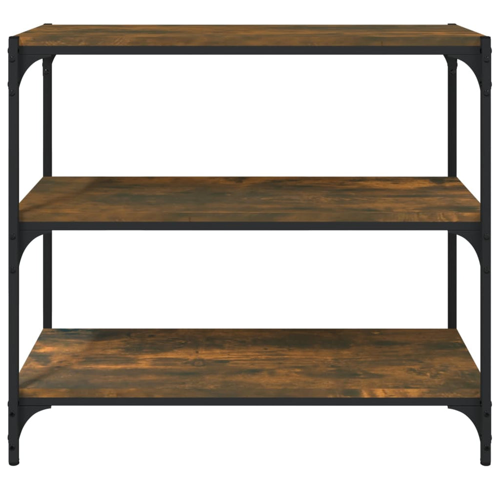 Boekenkast 80x33x70,5 cm hout en staal gerookt eikenkleur MeubelReus