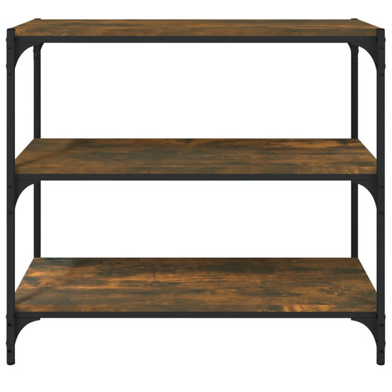 Boekenkast 80x33x70,5 cm hout en staal gerookt eikenkleur MeubelReus