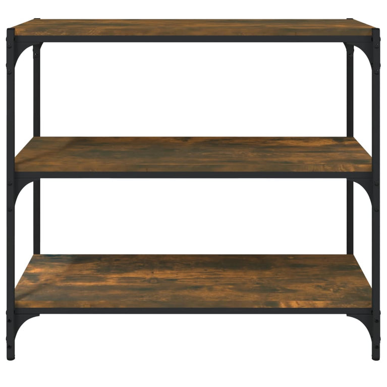 Boekenkast 80x33x70,5 cm hout en staal gerookt eikenkleur MeubelReus