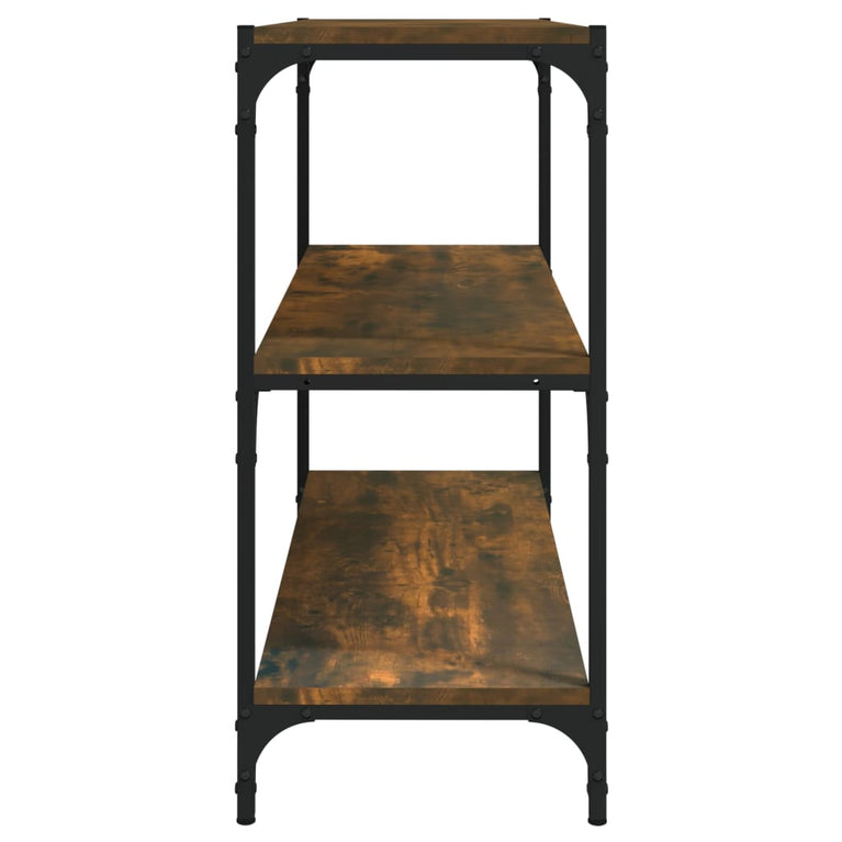 Boekenkast 80x33x70,5 cm hout en staal gerookt eikenkleur MeubelReus