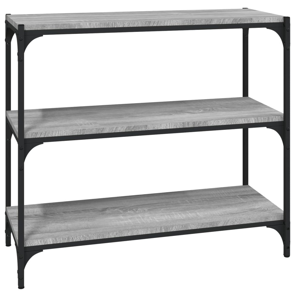 Boekenkast 80x33x70,5 cm hout en staal grijs sonoma eikenkleur MeubelReus