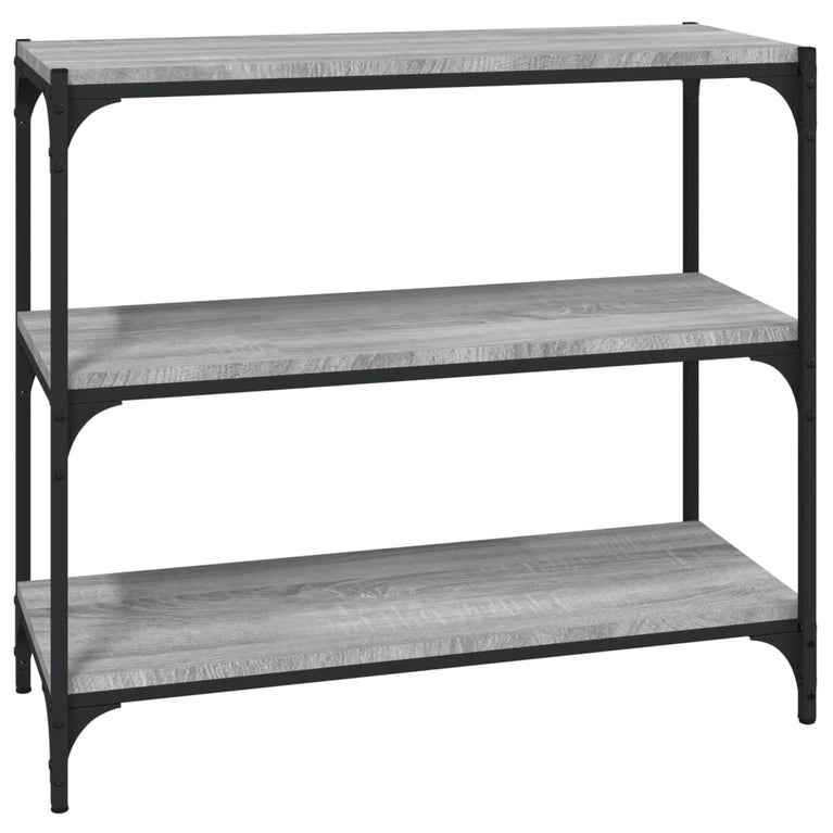 Boekenkast 80x33x70,5 cm hout en staal grijs sonoma eikenkleur MeubelReus