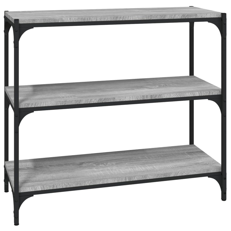 Boekenkast 80x33x70,5 cm hout en staal grijs sonoma eikenkleur MeubelReus