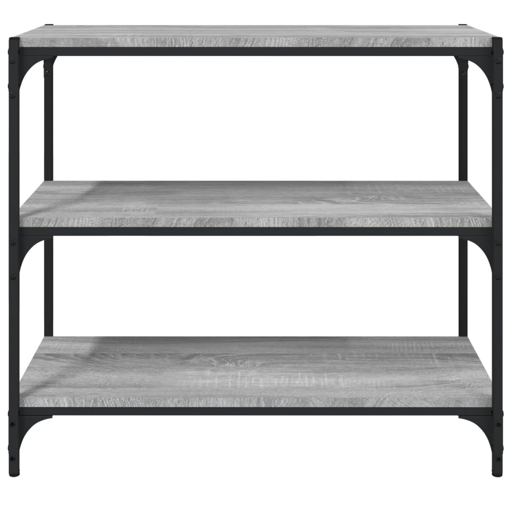Boekenkast 80x33x70,5 cm hout en staal grijs sonoma eikenkleur MeubelReus