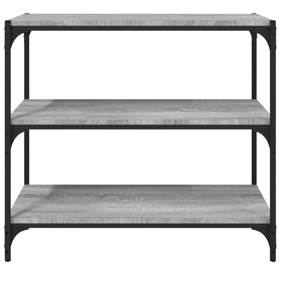 Boekenkast 80x33x70,5 cm hout en staal grijs sonoma eikenkleur MeubelReus