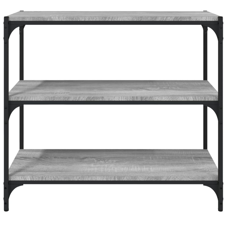 Boekenkast 80x33x70,5 cm hout en staal grijs sonoma eikenkleur MeubelReus