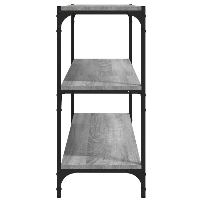 Boekenkast 80x33x70,5 cm hout en staal grijs sonoma eikenkleur MeubelReus