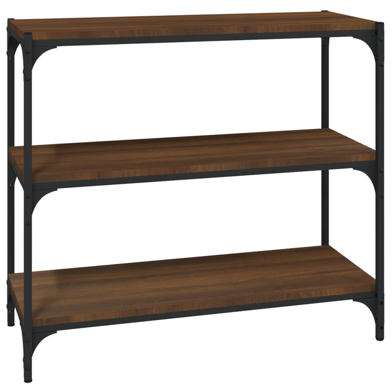 Boekenkast 80x33x70,5 cm bewerkt hout en staal bruin eikenkleur MeubelReus