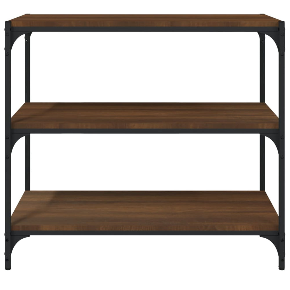 Boekenkast 80x33x70,5 cm bewerkt hout en staal bruin eikenkleur MeubelReus