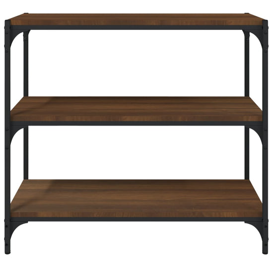 Boekenkast 80x33x70,5 cm bewerkt hout en staal bruin eikenkleur MeubelReus