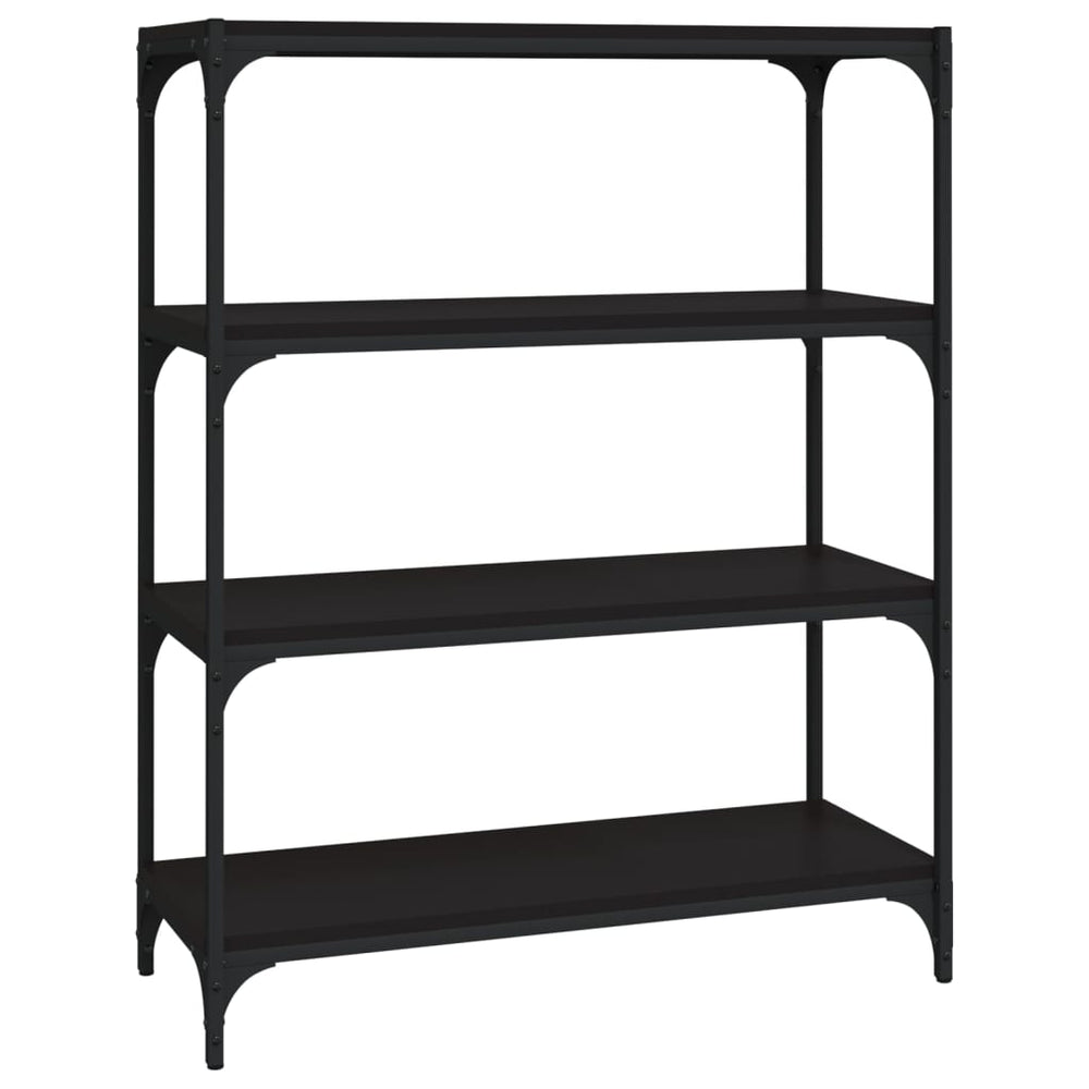 Boekenkast 80x33x100 cm bewerkt hout en staal zwart MeubelReus