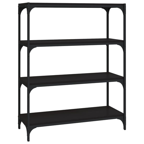 Boekenkast 80x33x100 cm bewerkt hout en staal zwart MeubelReus