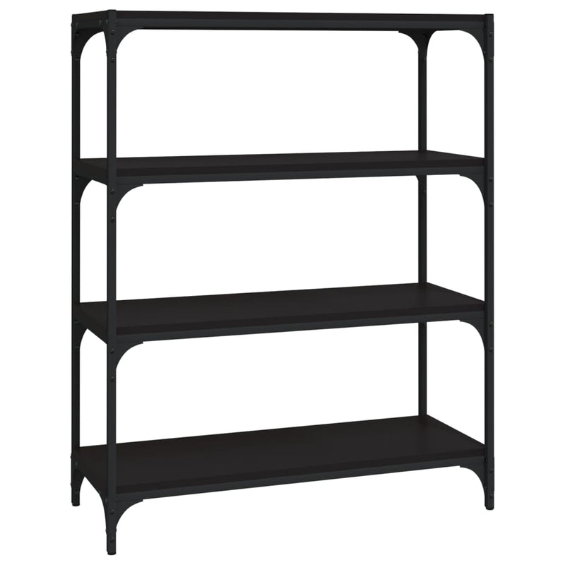 Boekenkast 80x33x100 cm bewerkt hout en staal zwart MeubelReus