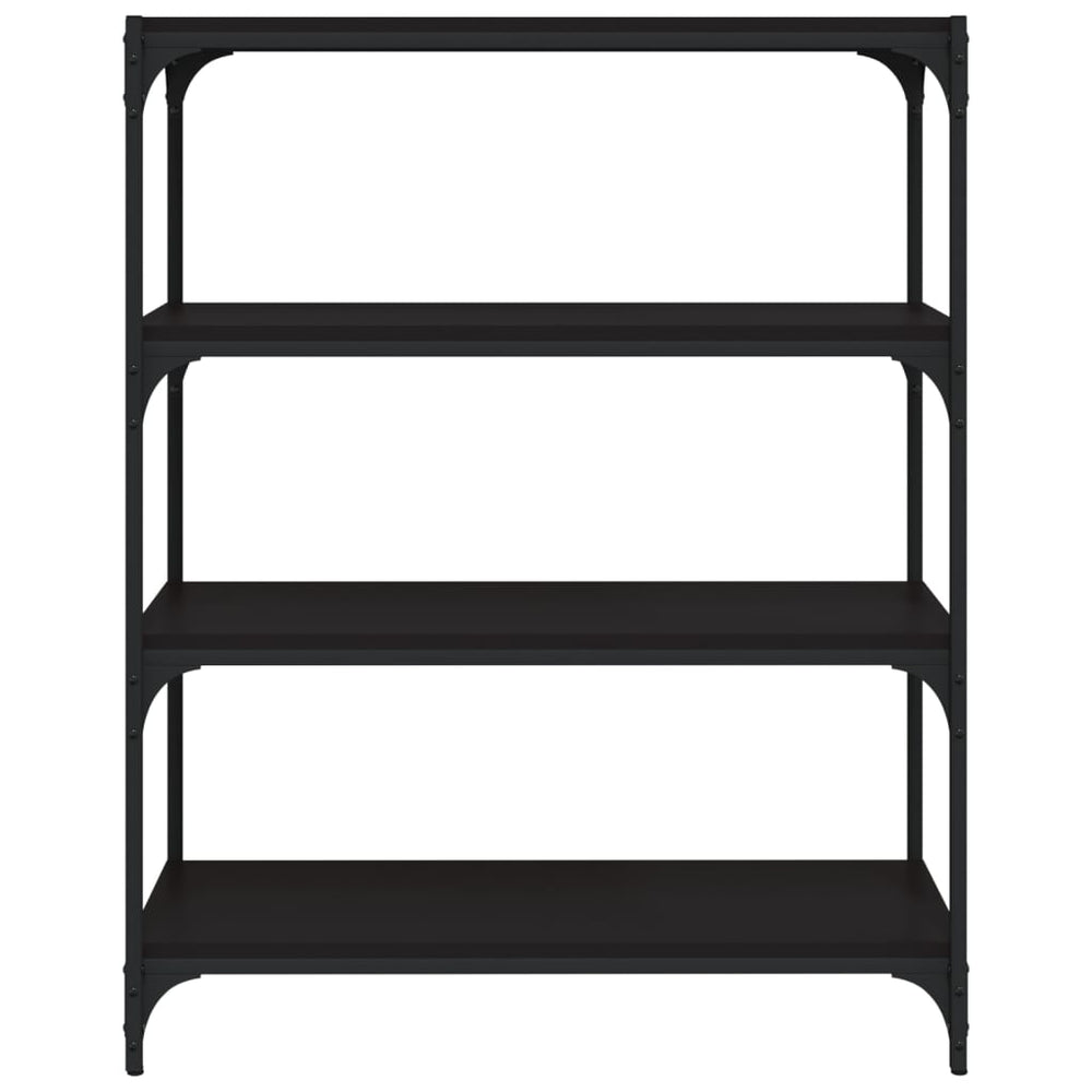 Boekenkast 80x33x100 cm bewerkt hout en staal zwart MeubelReus