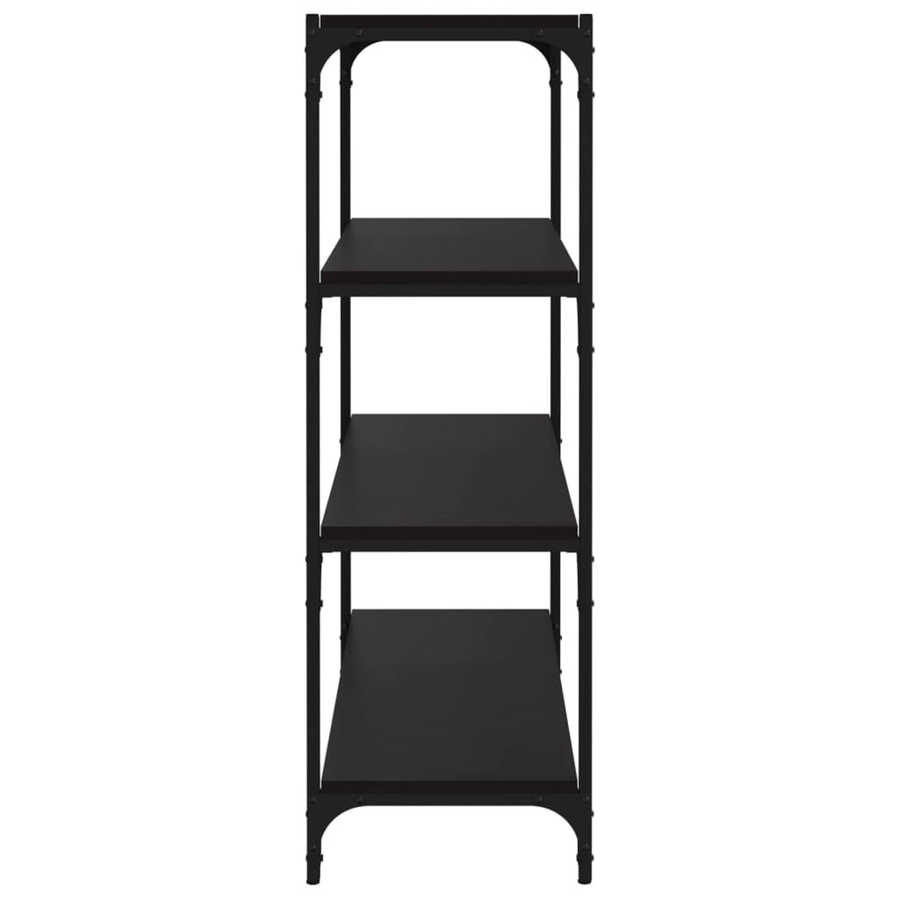 Boekenkast 80x33x100 cm bewerkt hout en staal zwart MeubelReus