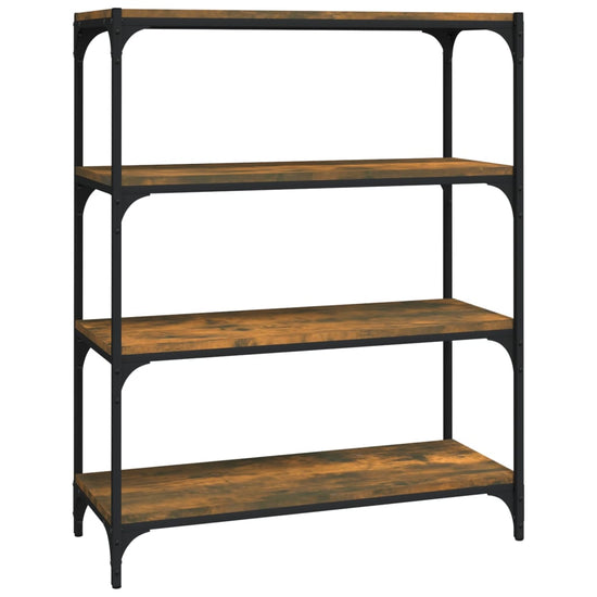 Boekenkast 80x33x100 cm bewerkt hout en staal gerookt eiken MeubelReus