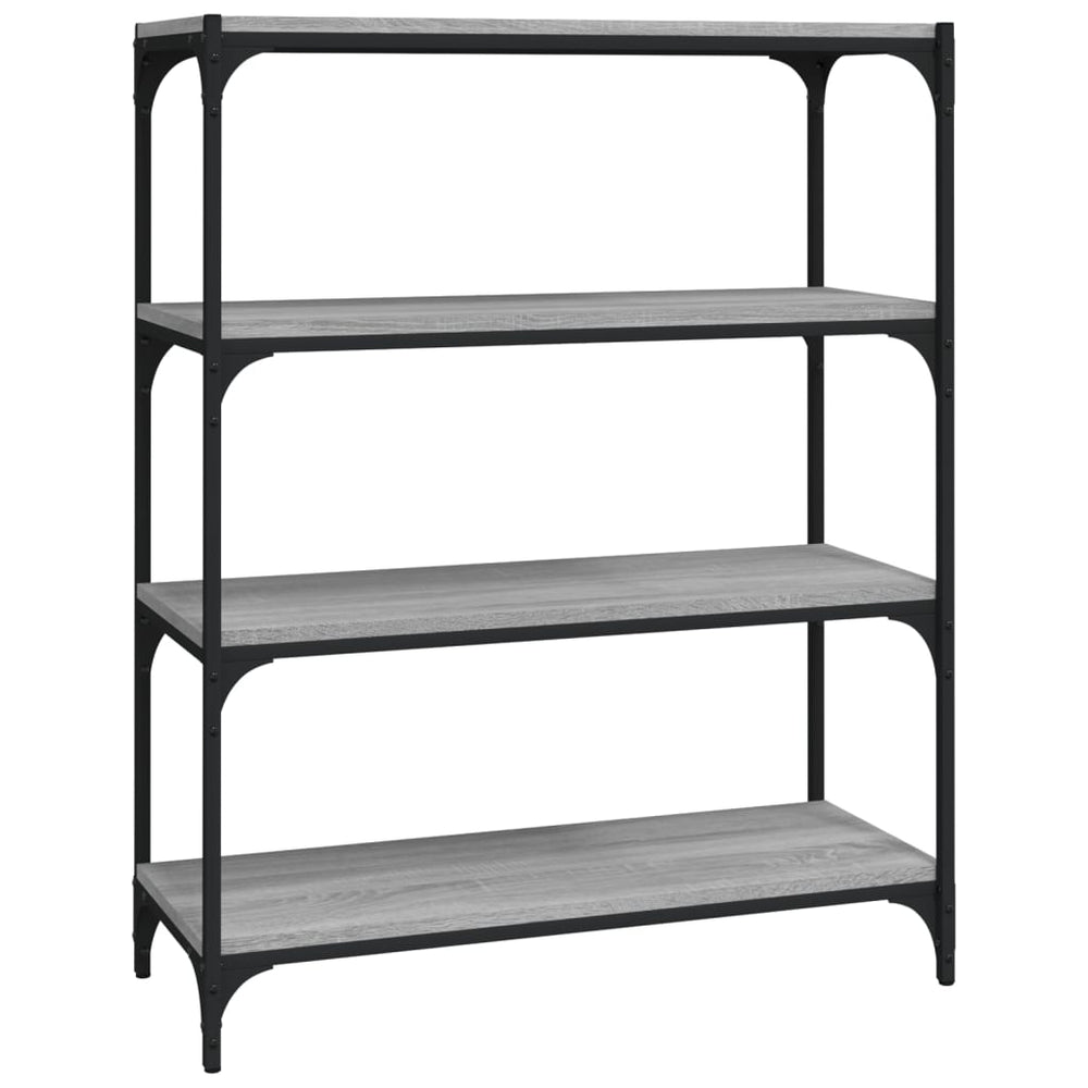 Boekenkast 80x33x100 cm hout en staal grijs sonoma eikenkleur MeubelReus