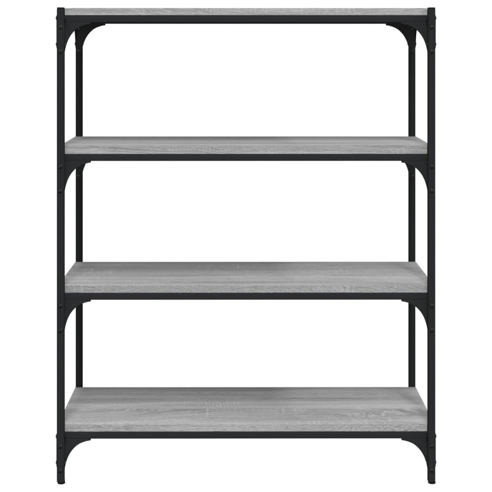 Boekenkast 80x33x100 cm hout en staal grijs sonoma eikenkleur MeubelReus
