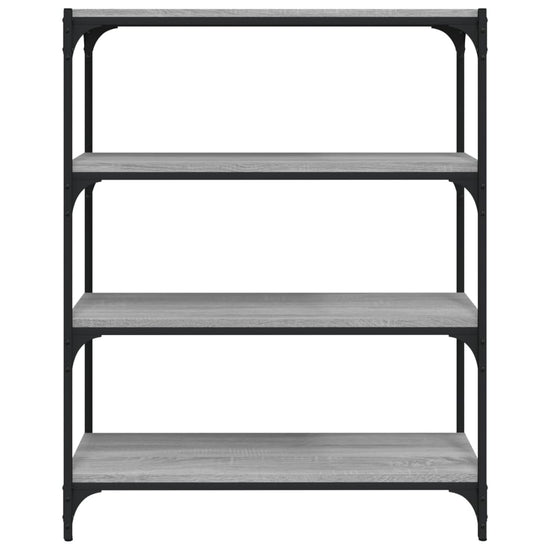 Boekenkast 80x33x100 cm hout en staal grijs sonoma eikenkleur MeubelReus