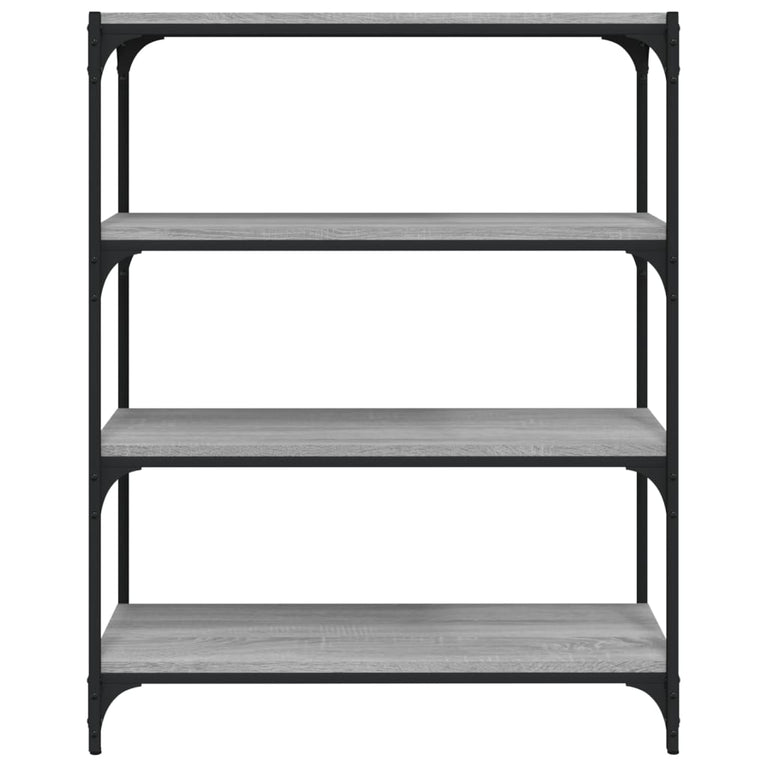 Boekenkast 80x33x100 cm hout en staal grijs sonoma eikenkleur MeubelReus