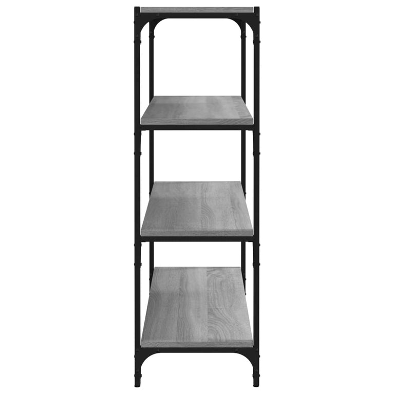 Boekenkast 80x33x100 cm hout en staal grijs sonoma eikenkleur MeubelReus
