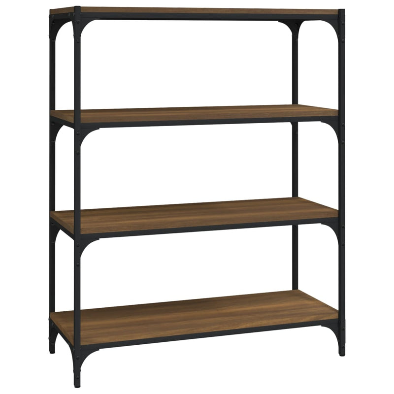 Boekenkast 80x33x100 cm bewerkt hout en staal bruineikenkleur MeubelReus