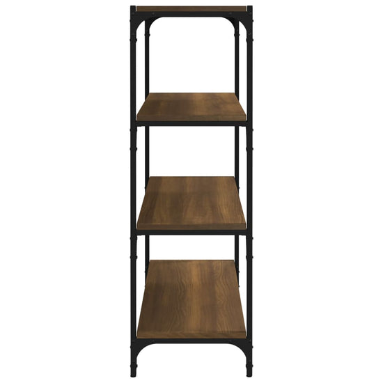 Boekenkast 80x33x100 cm bewerkt hout en staal bruineikenkleur MeubelReus