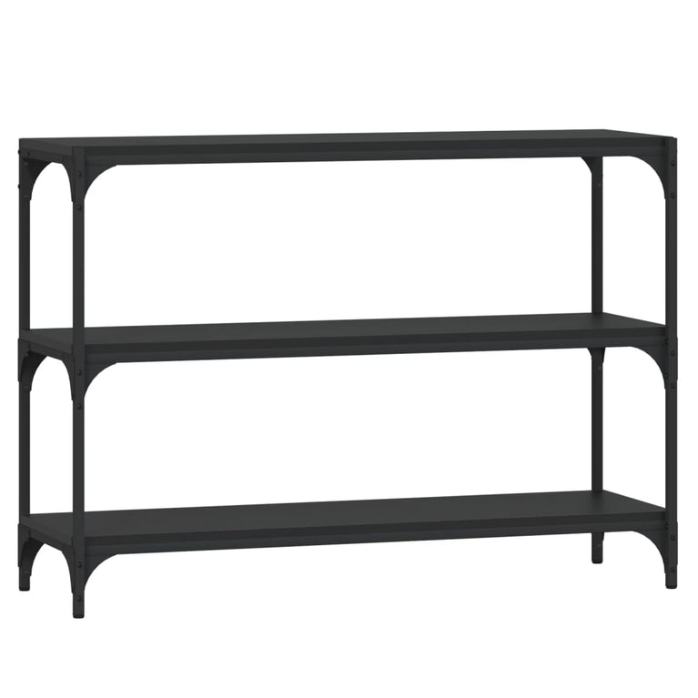 Boekenkast 100x33x70,5 cm bewerkt hout en staal zwart MeubelReus