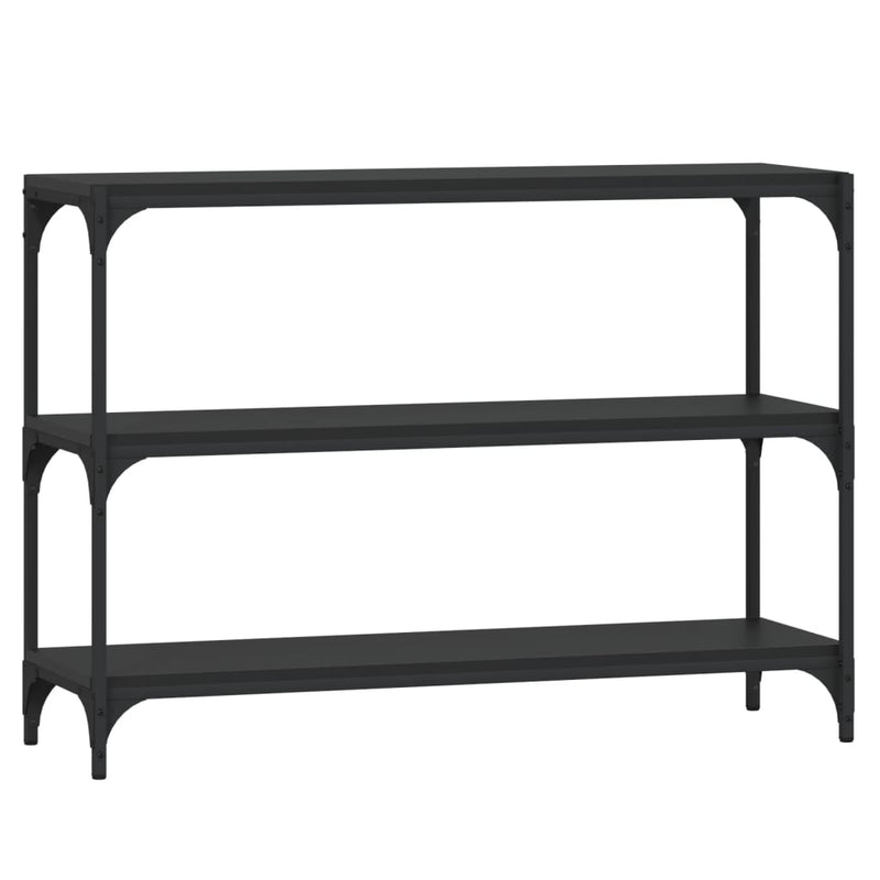 Boekenkast 100x33x70,5 cm bewerkt hout en staal zwart MeubelReus