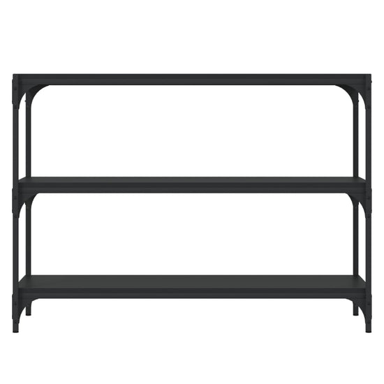 Boekenkast 100x33x70,5 cm bewerkt hout en staal zwart MeubelReus