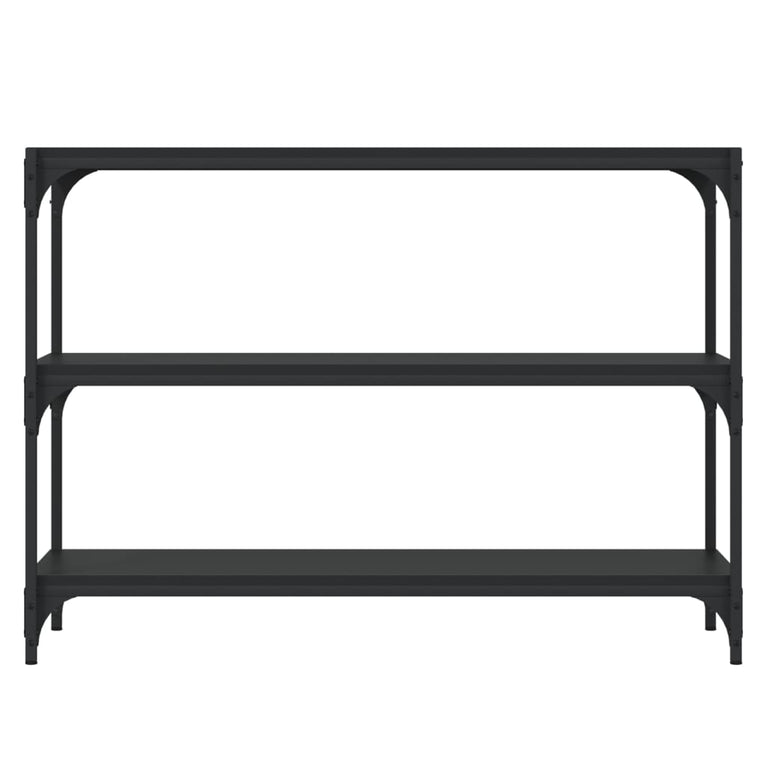 Boekenkast 100x33x70,5 cm bewerkt hout en staal zwart MeubelReus