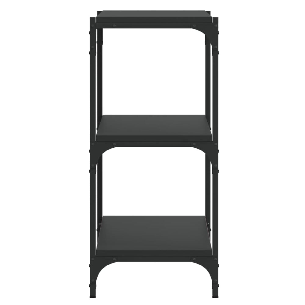 Boekenkast 100x33x70,5 cm bewerkt hout en staal zwart MeubelReus