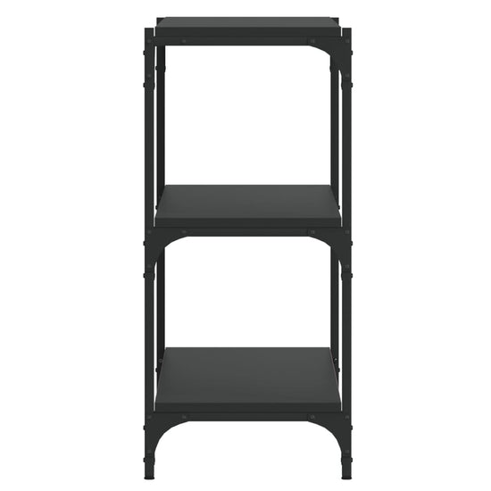 Boekenkast 100x33x70,5 cm bewerkt hout en staal zwart MeubelReus