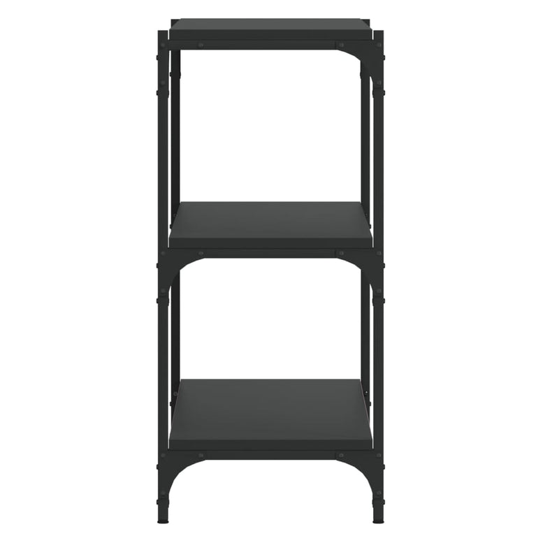 Boekenkast 100x33x70,5 cm bewerkt hout en staal zwart MeubelReus