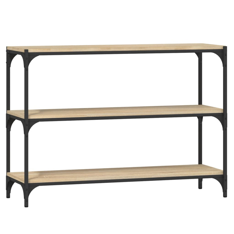 Boekenkast 100x33x70,5 cm bewerkt hout en staal sonoma eiken MeubelReus