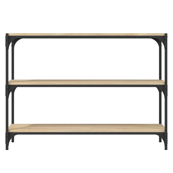 Boekenkast 100x33x70,5 cm bewerkt hout en staal sonoma eiken MeubelReus