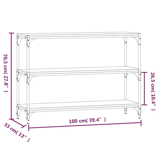 Boekenkast 100x33x70,5 cm bewerkt hout en staal sonoma eiken MeubelReus